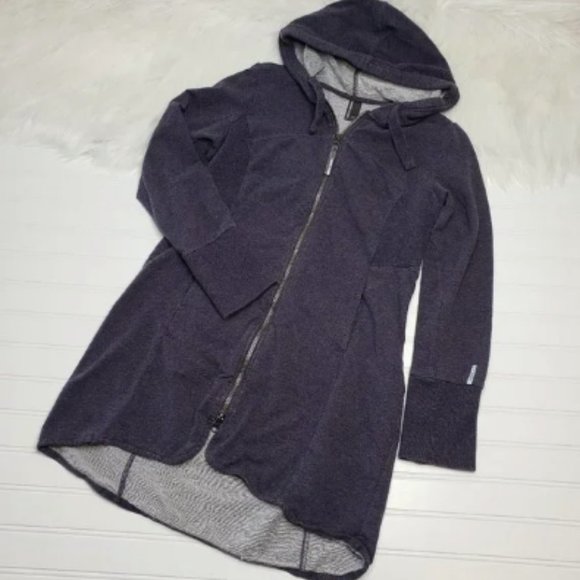 Tops - Mondetta Women's Zip Up Hooded Jacket Heathered Purple Blue Stretch Size Medium